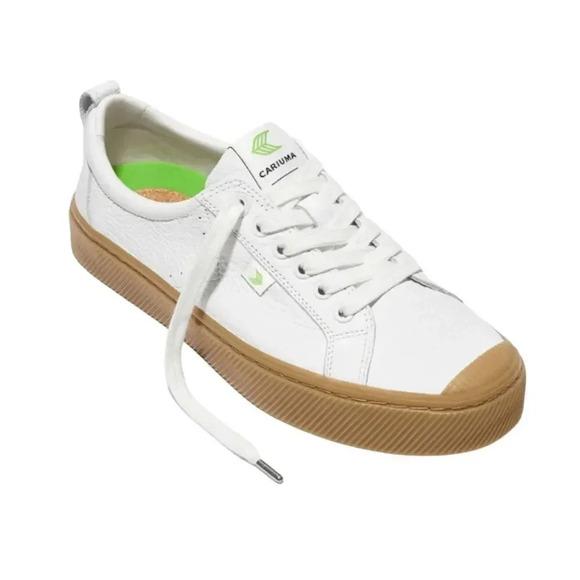 NEW Cariuma Oca Low Top Sneaker Shoes Lace-Up Canvas White Gum